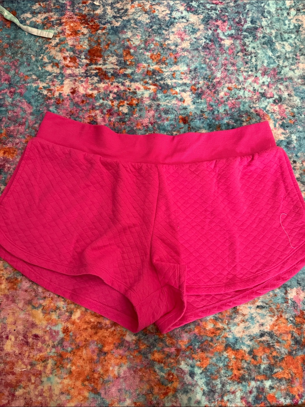 stars above Bright Pink Quilted Lounge Shorts